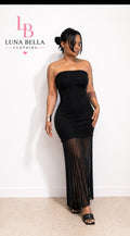 Vestido Negro Strapless Elegante