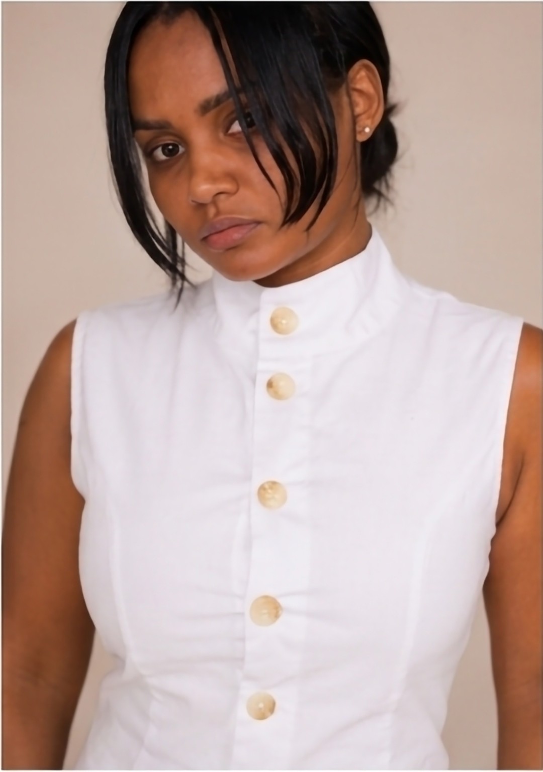 Conjunto Blanco Elegante de Dos Piezas