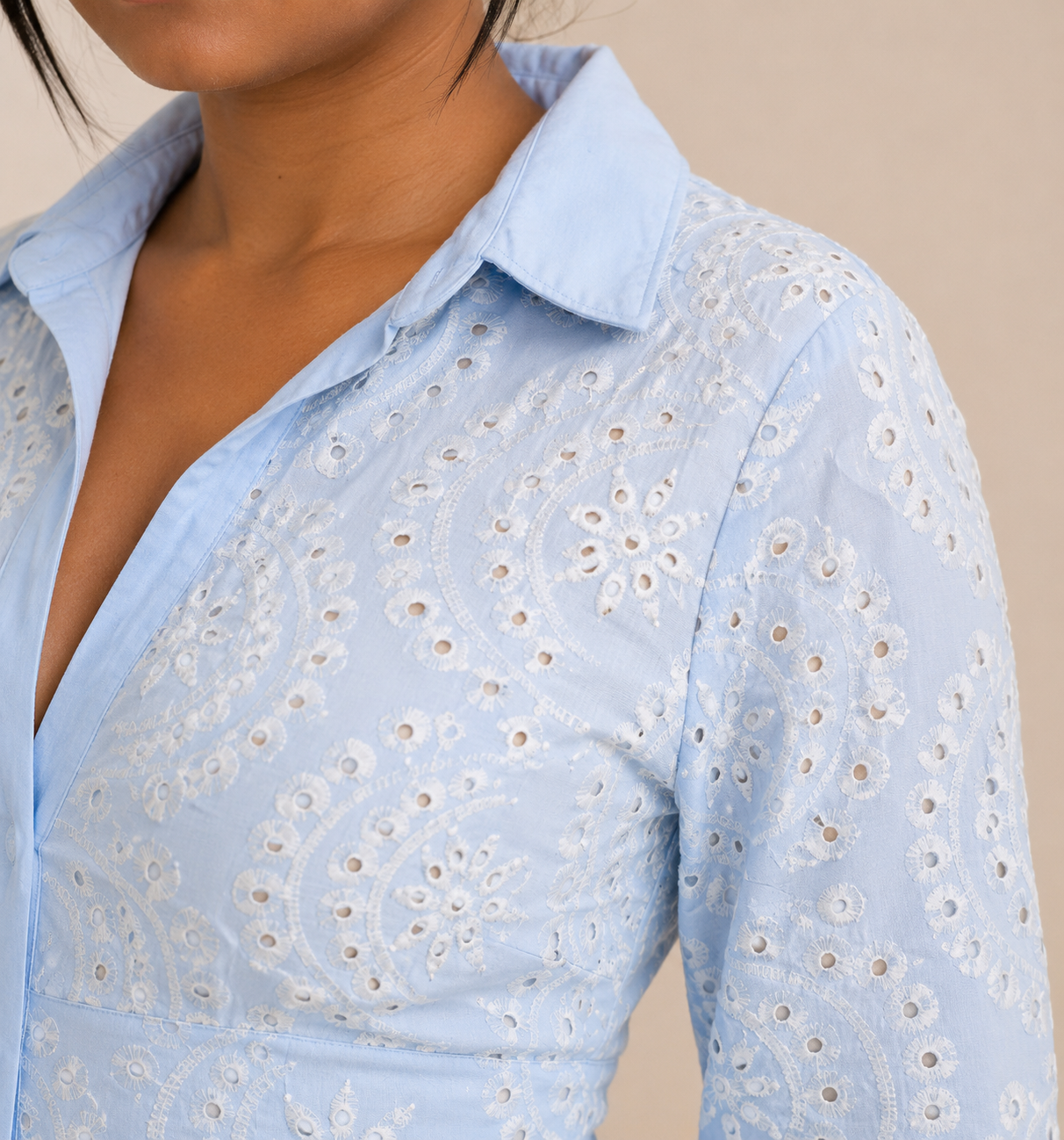 Blue Eyelet Mini Dress 💙✨